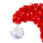 6FT Artificial Christmas Tree With LED Light, Santa's Hat Shape Artificial Whimsical Xmas Tree With 1050 Tip, Curved Xmax Tree - The Premium