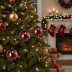 4PCS Set Christmas Glass Ball Ornaments Hanging Tree Decorations Shiny Holiday Party Decor Xmas Tree Decorations FBA Shipment - The Premium