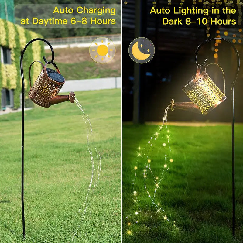 2PCS LED Watering Can Solar Light Strings, Solar Lights Outdoor Decorative Lamp, Solar Lantern Outd - The Premium
