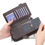 Retro Multifunctional Long Zipper Phone Bag Creative European And American Clutch