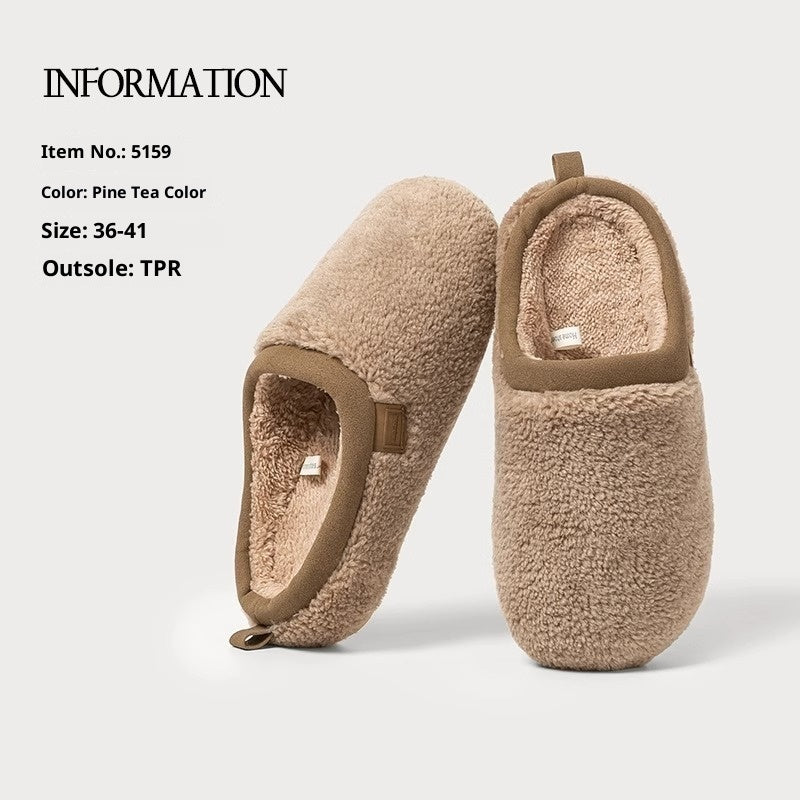 Home Indoor Non-slip Warm Velvet Cotton Slippers
