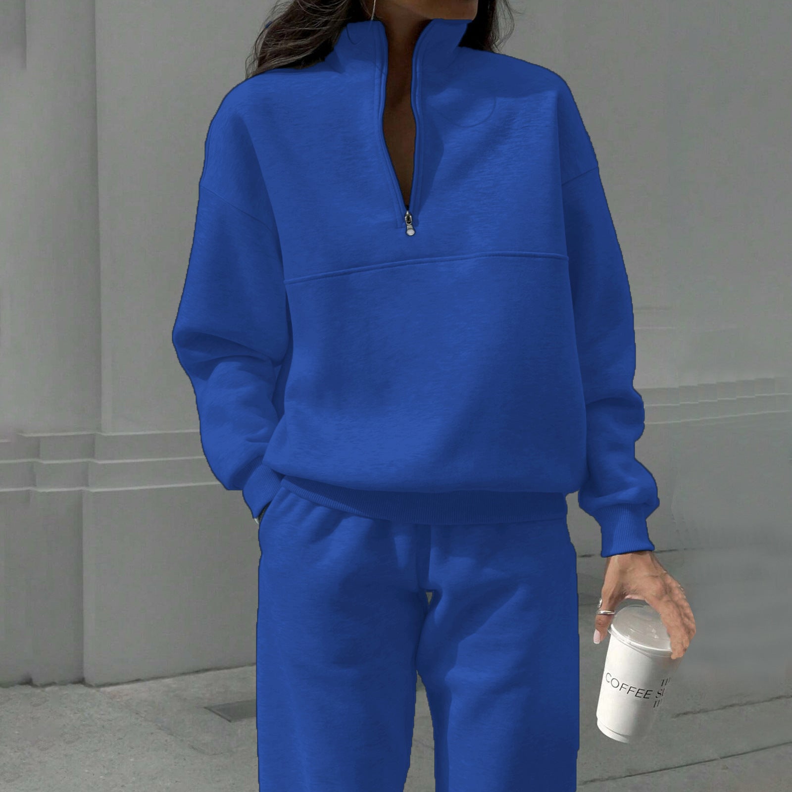 European And American Women's Hooded Fleece Sports Casual Fashion Set