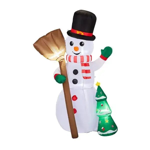 6.2FT Lighted Christmas Inflatable Decoration, Inflatable Snowman Holding Groom, Funny Blow Up Yard Decorations With Built-in LED Lights For Holiday Party Front Yard Lawn Garden Decor - The Premium