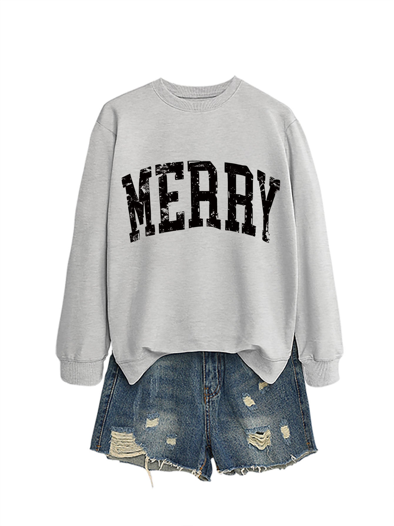 Casual Women's MERRY Letter Print Sweatshirt