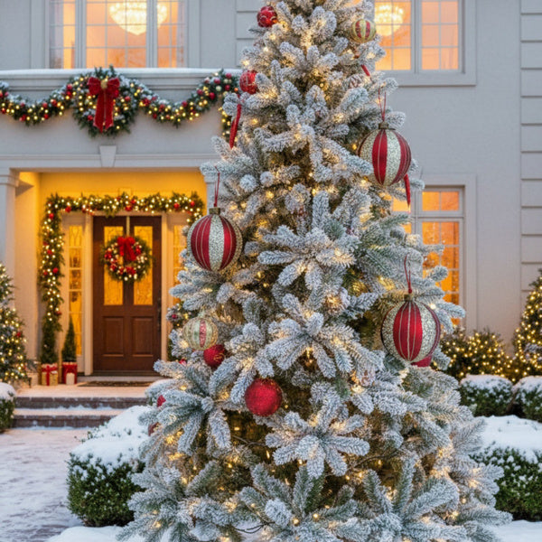 4PCS Set  Christmas Glass Ball Ornaments Holiday Tree Hanging Decorations Party Decor Supplies FBA Shipment - The Premium