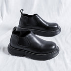 Martin Boots Black And Round Thick-soled Men