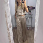 Women's Vest And High-waisted Pants Casual Two-piece Set