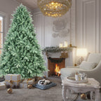 4-foot Blue-green Christmas Tree With 592 PE PVC Branches - Uniquely Full Shape, Hinged Branches For Easy Assembly, Sturdy Metal Base, And Eye-catching Festive Decorations