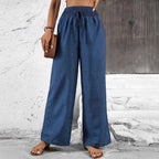 Retro Casual Pants High-waisted Trousers Women
