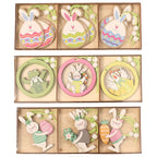 Easter Bunny Egg Animal Painting Pendant Wooden Crafts