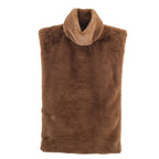 Casual Versatile Solid Color Half-turtle Neck Furry Sleeveless Top Women