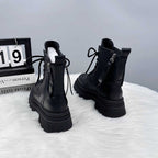 Women's Thick-soled British-style All-matching And Handsome Fashionable Leather Boots