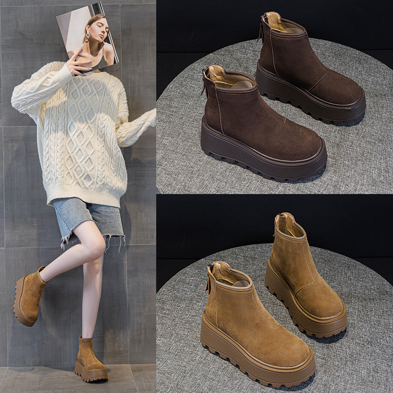 Short Leather Warm Women's Shoes