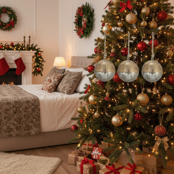 4PCS Set Christmas Hanging Ball Ornaments Wooden Tree Decorations Festive Holiday Party Decor Xmas Tree Accessories FBA Shipment - The Premium