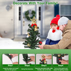 4Packs Solar Christmas Tree Lights Xmas Garden Decorations Tree Stake Lamp 20LEDs Solar Decor Light With Constant And Flashing Mode For Pathway Yard Patio Landscape