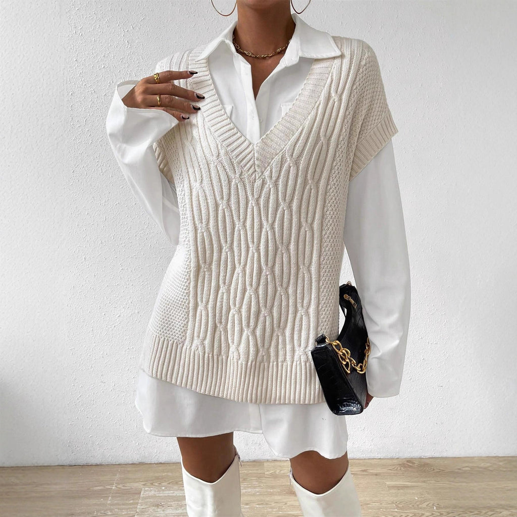 Loose Sleeveless Knit Vest Ladies