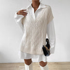 Loose Sleeveless Knit Vest Ladies