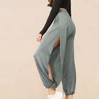High-slit Thigh Casual Pants Set
