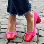 Women's Fashion High Heel Stitching Plus Size Elegant Pumps