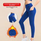 Brushed Side Pocket Yoga High Waist Belly Contracting Peach Hip Leggings