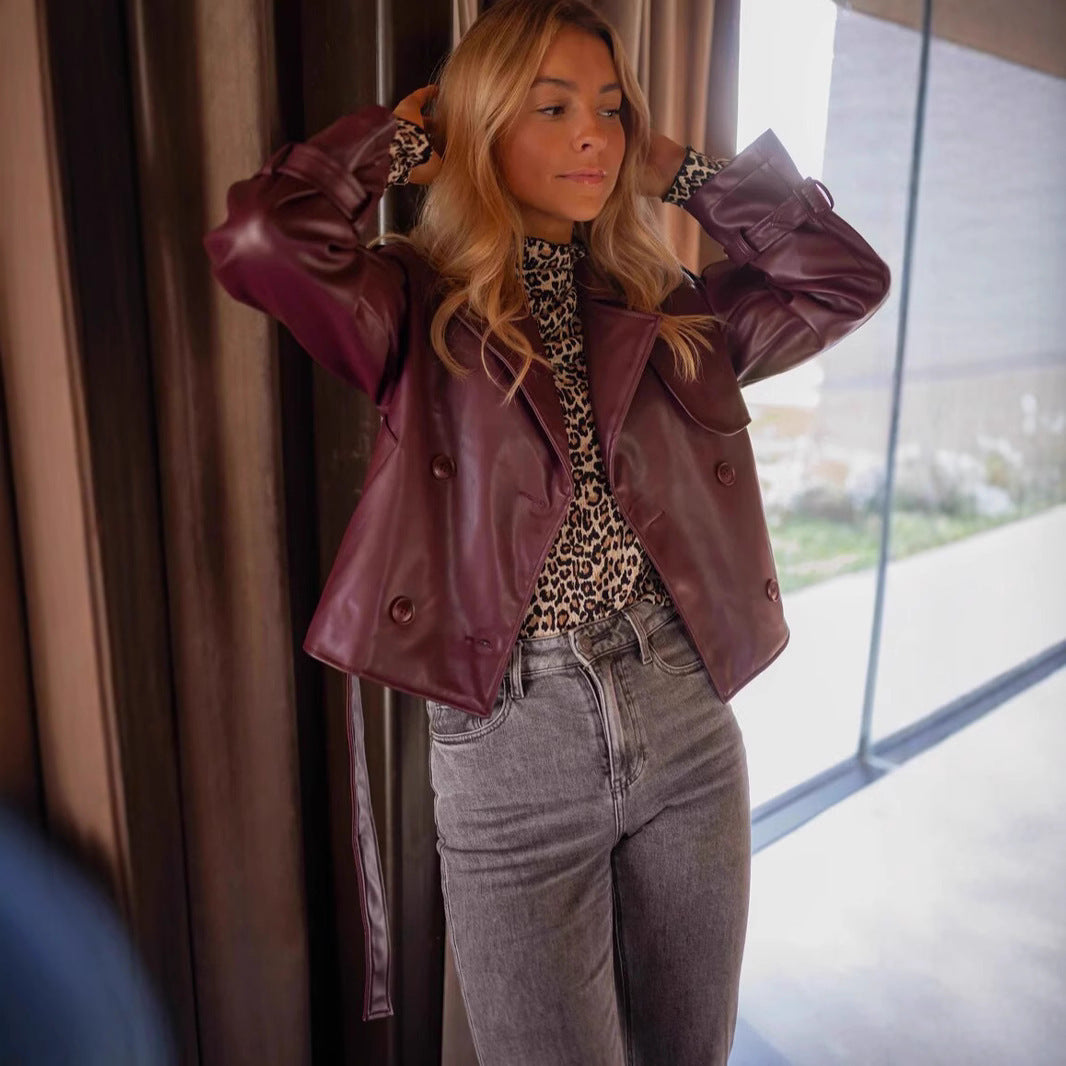 Street Retro High-grade Leather Jacket Short Coat