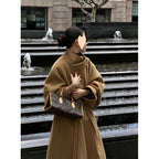 Women's Loose Solid Color Korean Double-sided Woolen Coat
