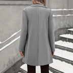 Autumn And Winter Leisure Fashion Long Woolen Long Sleeves Thermal Woolen Coat