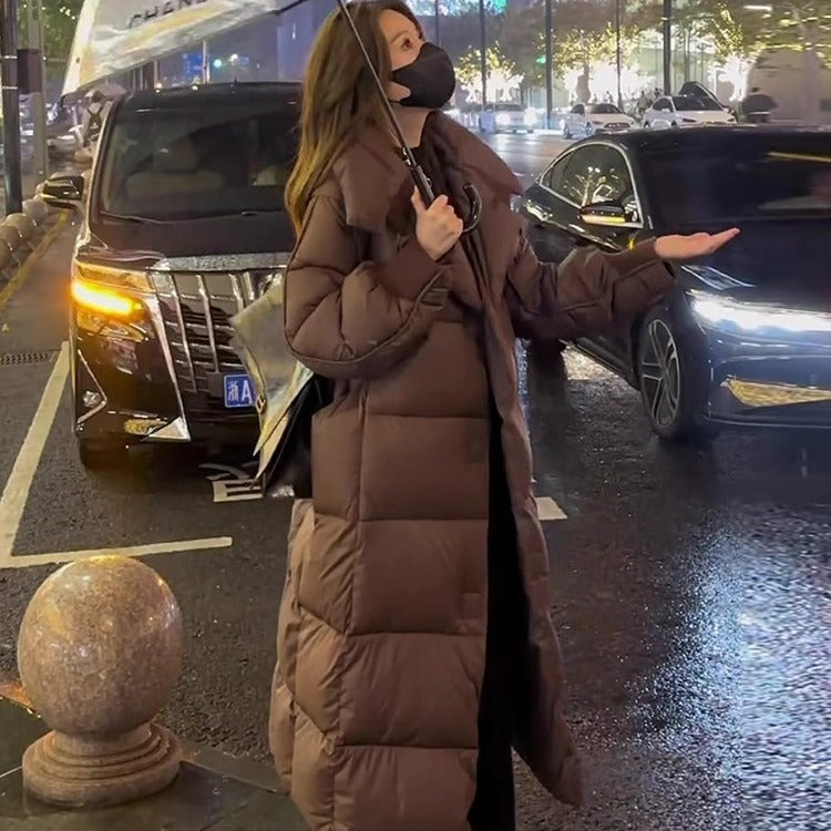 Women's Winter New Simple Fashion Thick Loose Knee-length Coat