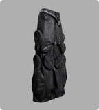 Black Loose-fitting Heavyweight Pure Cotton Cargo Pants With Multiple Pockets