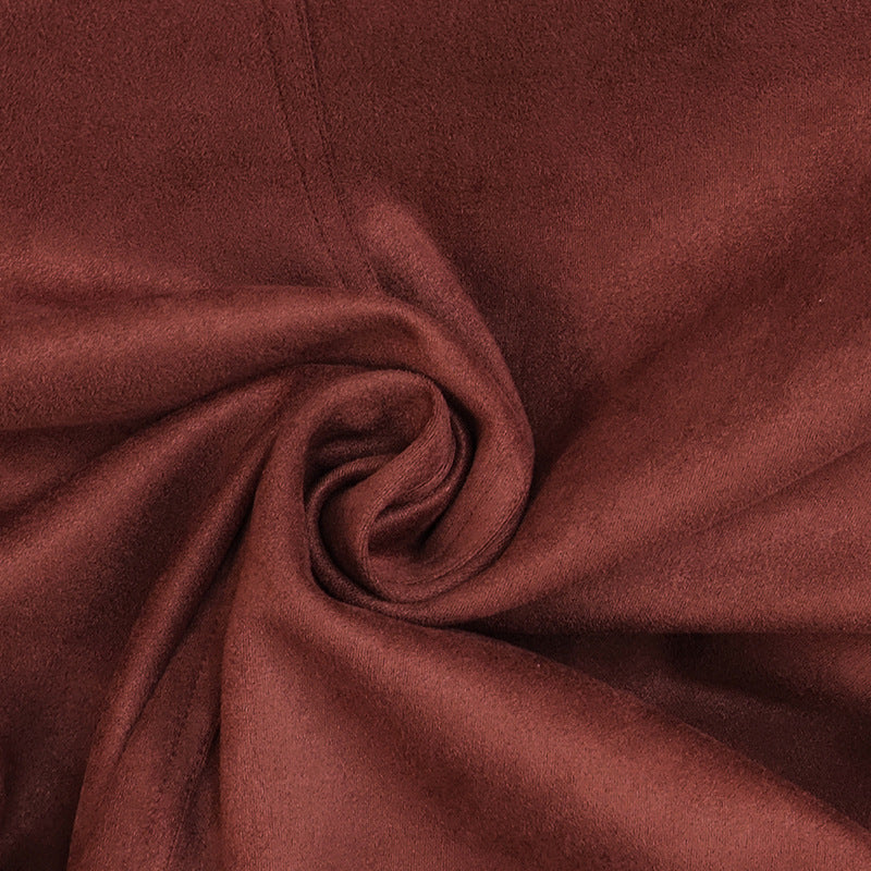 Women's Fashion Retro Long Sleeve Short Suede Jacket