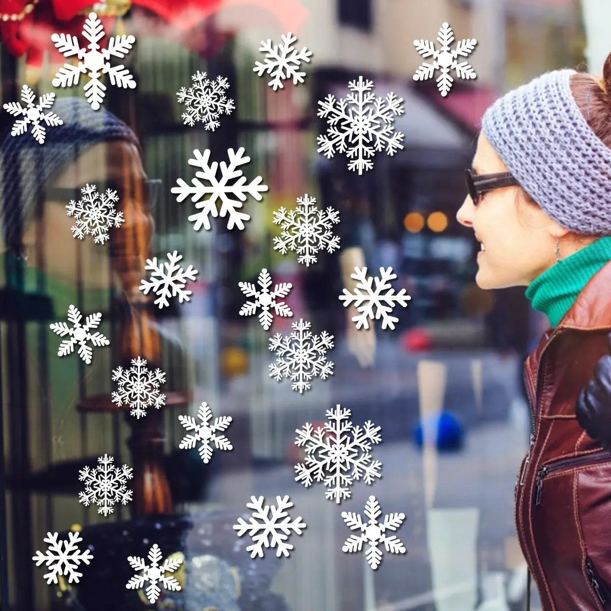 5 Sheets White Snowflake Static Sticker - The Premium