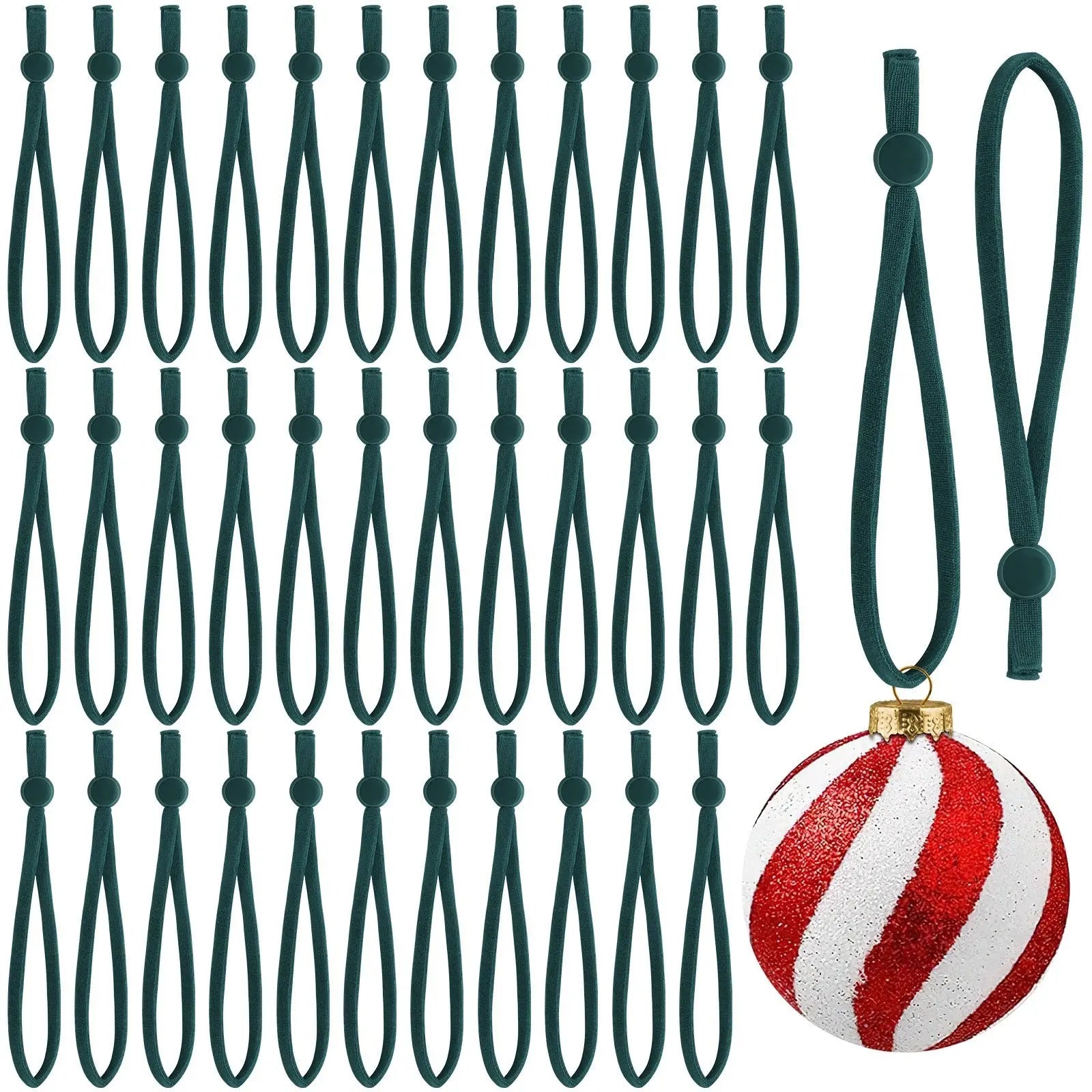 150Pcs Ornaments String For Christmas Tree, Adjustable Ornaments Ribbon Hangers Christmas Ties String Ribbon Loops For Ornament Hanging Tree Decorations, Green Selling On Amazon Is Prohibited - The Premium