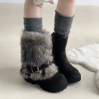 Winter Warm Furry Anti-slip Snow Boots For Women