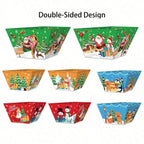 12 PCS Christmas Paper Food Tray Xmas Decorations Christmas Gingerbread Man Disposable Snack Popcorn Bowl Popcorn Containers Boxes For Winter Christmas Party Supplies - The Premium