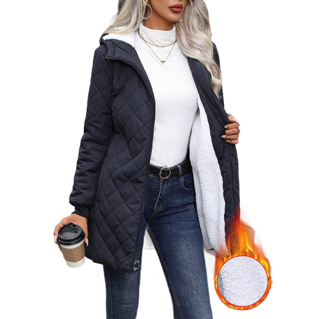 New Hooded Fleece Padded Coat Women