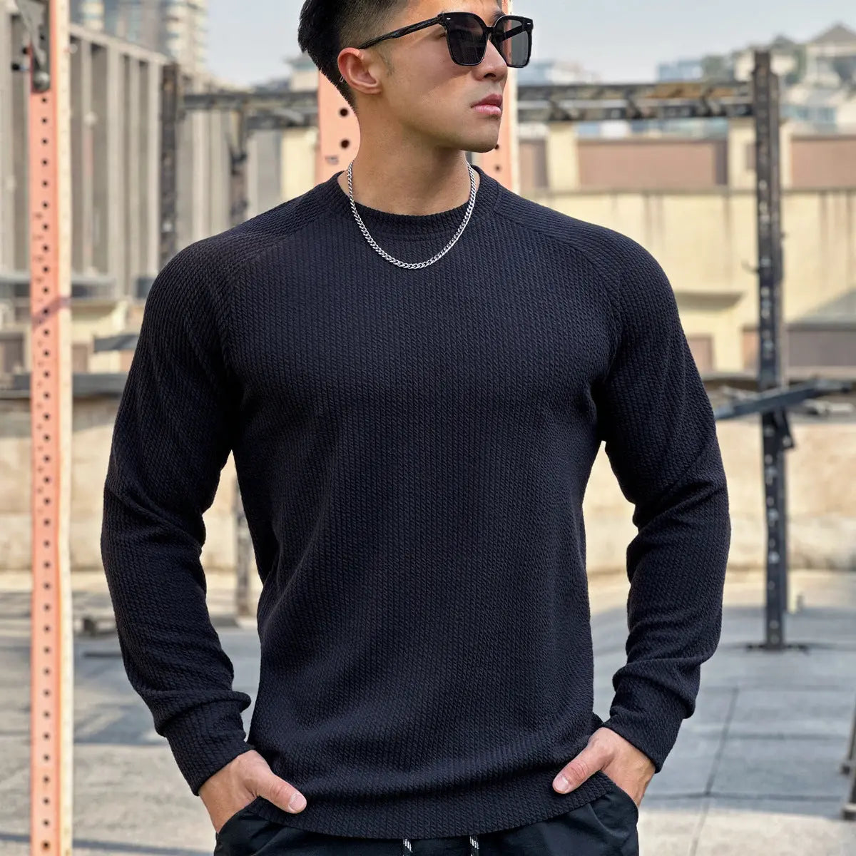Men's Crew Neck Casual Plus Size Pullover Long Sleeve - The Premium