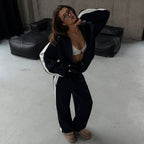 Long-sleeve Color-blocked Sweatshirt And Pants