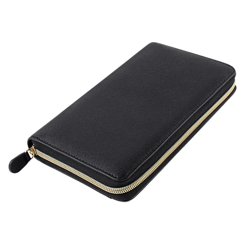 A6 Loose-leaf Binder Journal Book Zipper Bag Leather Wallet