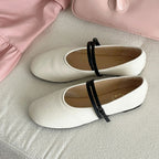 Soft Retro Grandma Shoes Round Toe Shallow Mouth Versatile Mary Jane Shoes