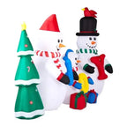 8FT Lighted Christmas Inflatable Decoration, Inflatable Snowman Family With JOY And Xmas Tree, Funny Blow Up Yard Decorations With Built-in LED Lights For Holiday Party Front Yard Lawn Garden Decor - The Premium