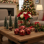 4PCS Set Christmas Glass Ball Ornaments Hanging Tree Decorations Shiny Holiday Party Decor Xmas Tree Decorations FBA Shipment - The Premium