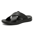 Leather Cross Plus Size Beach Casual Slippers Men