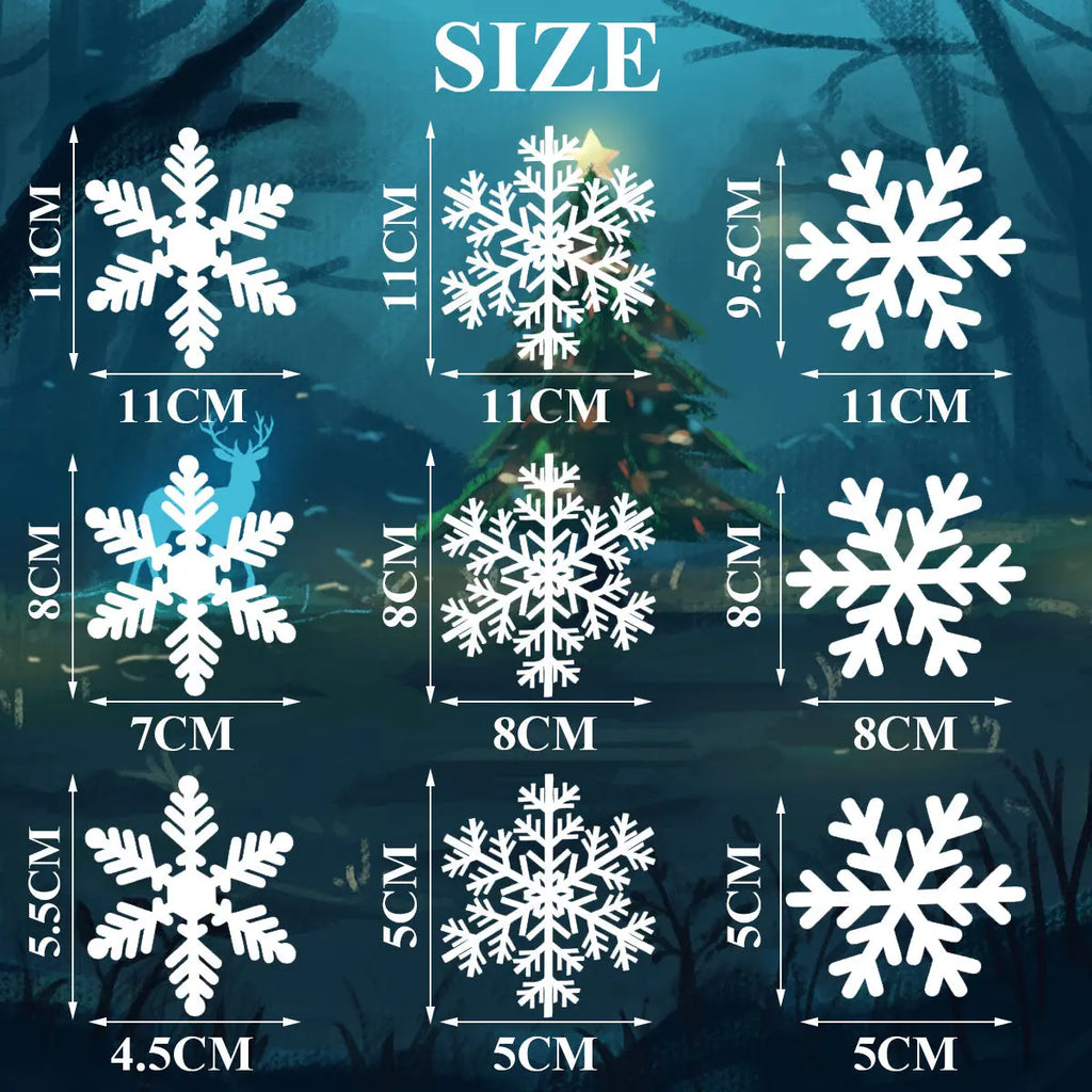 5 Sheets White Snowflake Static Sticker - The Premium