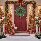 2PCS Set Christmas Wreath Eucalyptus Candle Rings 14.2in Green Artificial Plants Home Door Decor Holiday Wall Pendant FBA Shipment - The Premium