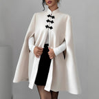 New Chinese Classic Frog-button Oversized Wool Coat