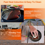 16Pcs Camping Cooking Ware Set Camping Stove Cookware Kit Aluminum Pot Pan Kettle Set With Bowls Knife Fork Spoon Carabiner Spatula Cutting Board For Hiking Picnic Outdoor