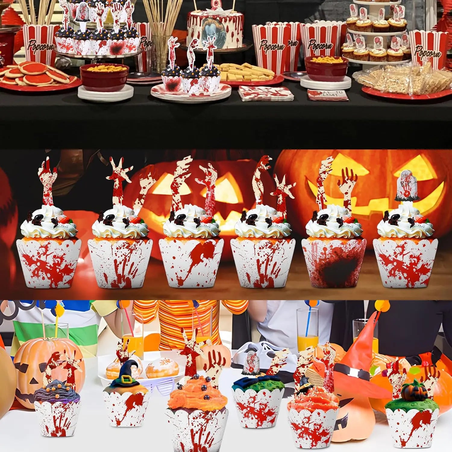 48 Pcs Halloween Cupcake Toppers - The Premium