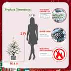 2,3,4,5,6ft PE PVC Decorated Flocking Basin Tree Artificial Christmas Tree - The Premium