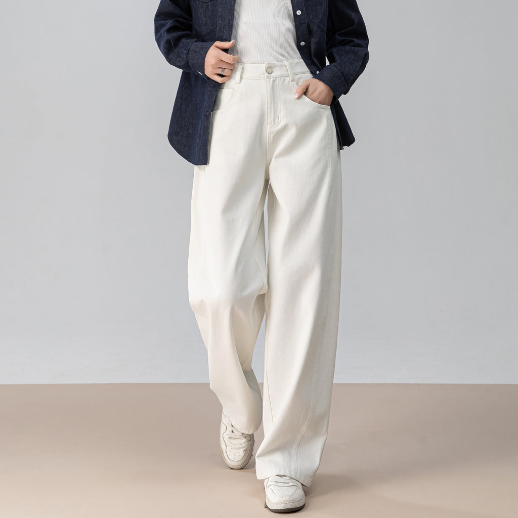 High-waisted Curved Sickle Pants Wide-leg Pants Autumn New