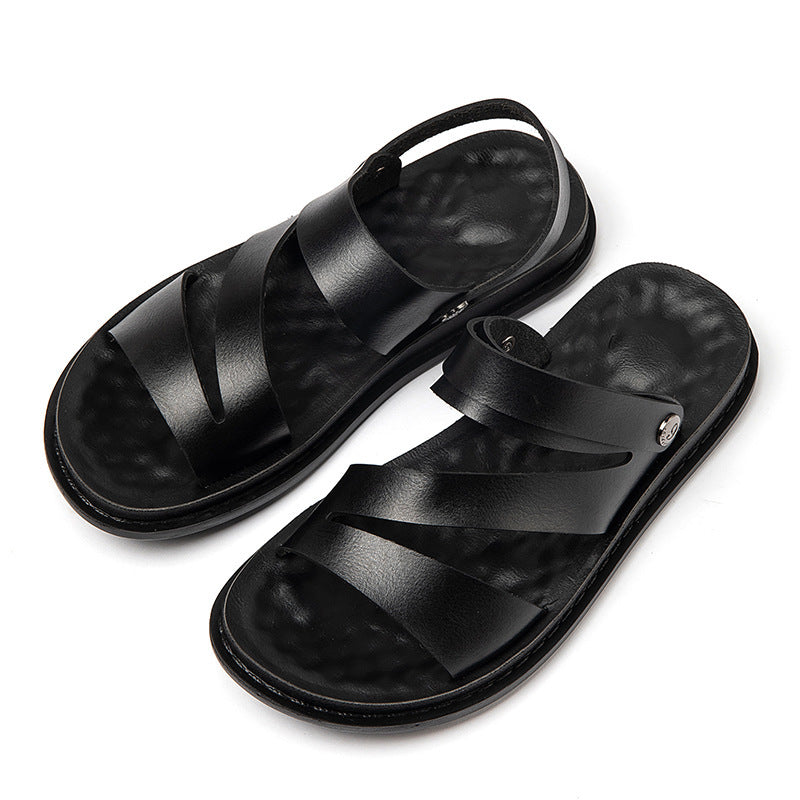 Men's Fashion Casual Outdoor Driving Dual-purpose Leather Beach Sandals